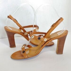 Vintage Marc Jacobs Tan Heels with daisies